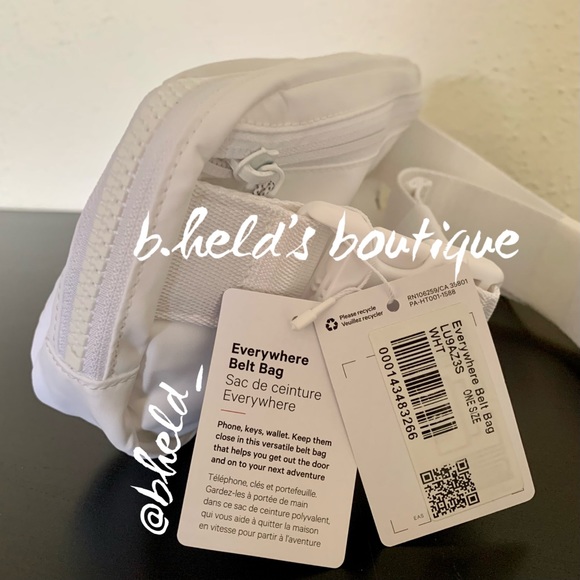 lululemon Everywhere Belt Bag in White with Silver Zipper (1L) Brand New NWT - Picture 2 of 15